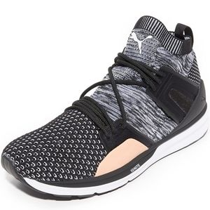 Puma Blaze of Glory Black/White/Tan Limitless Hi Evoknit Sneakers size 11